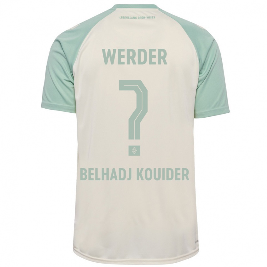 Kids Football Mahfoud Belhadj Kouider #0 Off-White Light Green Away Jersey 2024/25 T-Shirt