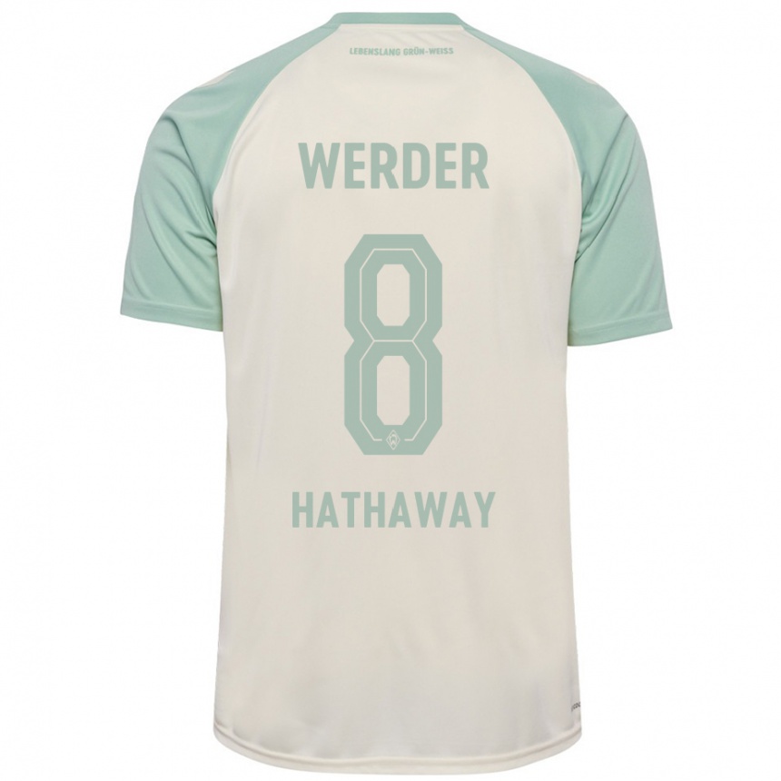 Kids Football Max Hathaway #8 Off-White Light Green Away Jersey 2024/25 T-Shirt