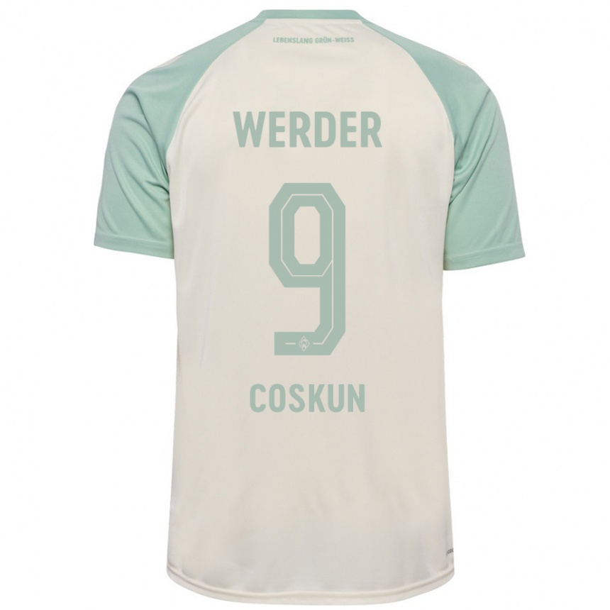 Kids Football Boran-Firat Coskun #9 Off-White Light Green Away Jersey 2024/25 T-Shirt