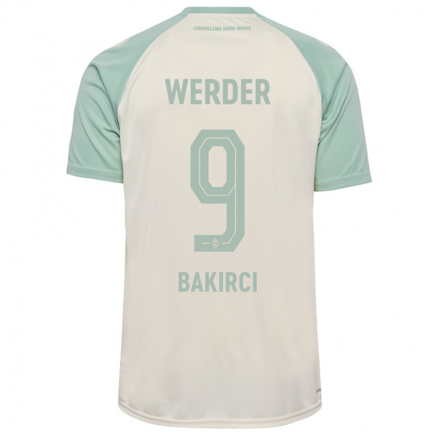 Kids Football Yunus Bakirci #9 Off-White Light Green Away Jersey 2024/25 T-Shirt