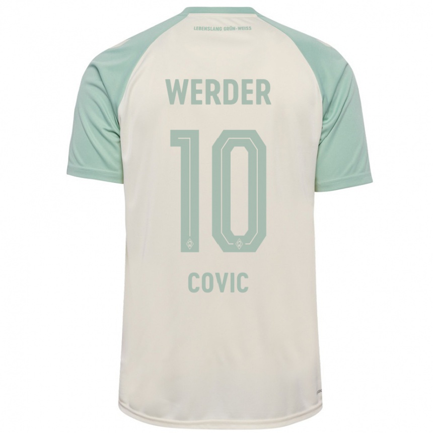 Kids Football Patrice Covic #10 Off-White Light Green Away Jersey 2024/25 T-Shirt