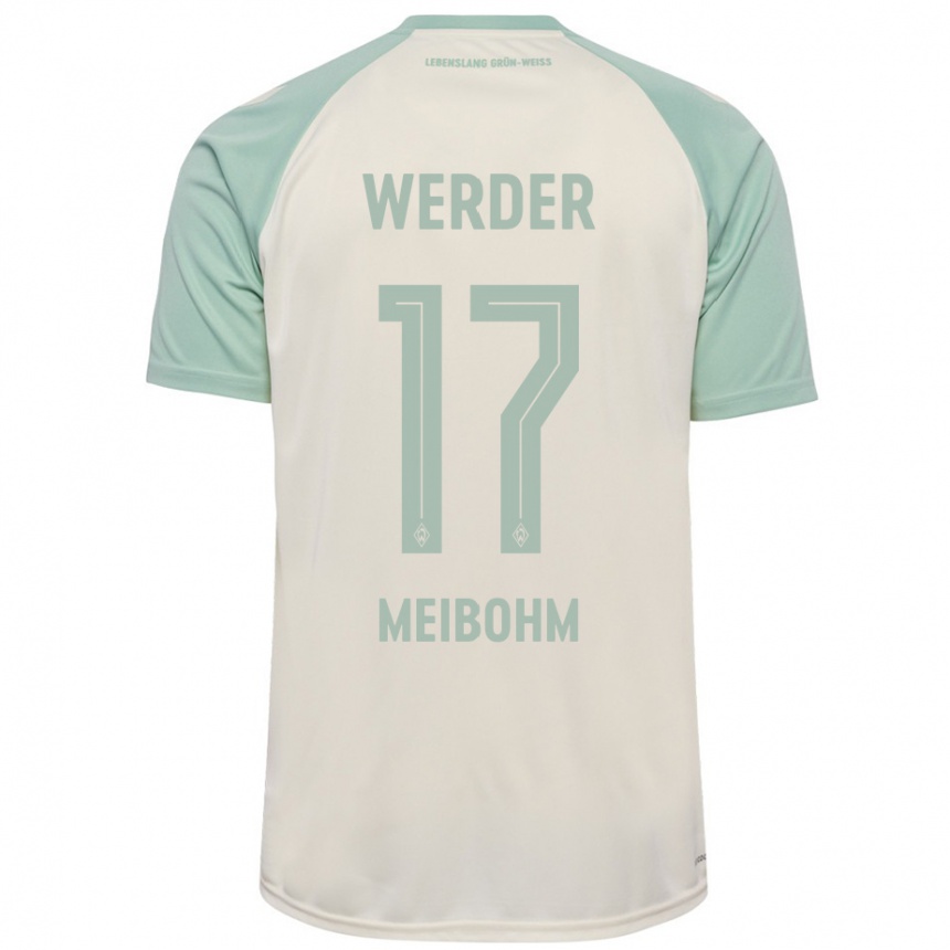 Kids Football Joel Meibohm #17 Off-White Light Green Away Jersey 2024/25 T-Shirt