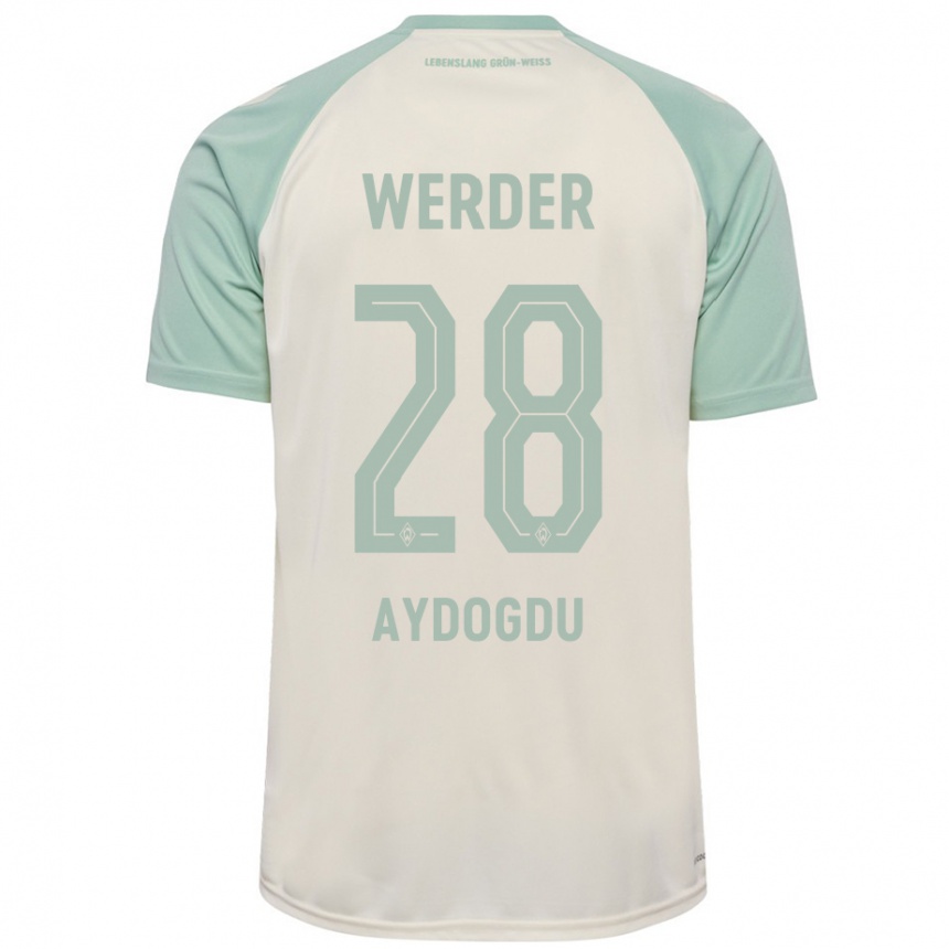 Kids Football Onur Aydogdu #28 Off-White Light Green Away Jersey 2024/25 T-Shirt