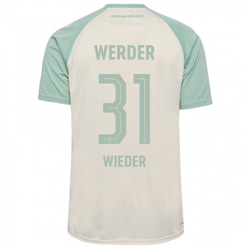 Kids Football Verena Wieder #31 Off-White Light Green Away Jersey 2024/25 T-Shirt