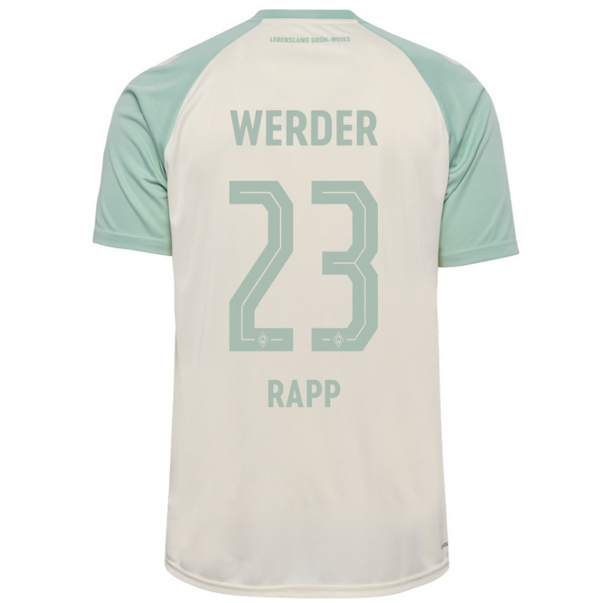 Kids Football Nicolai Rapp #23 Off-White Light Green Away Jersey 2024/25 T-Shirt