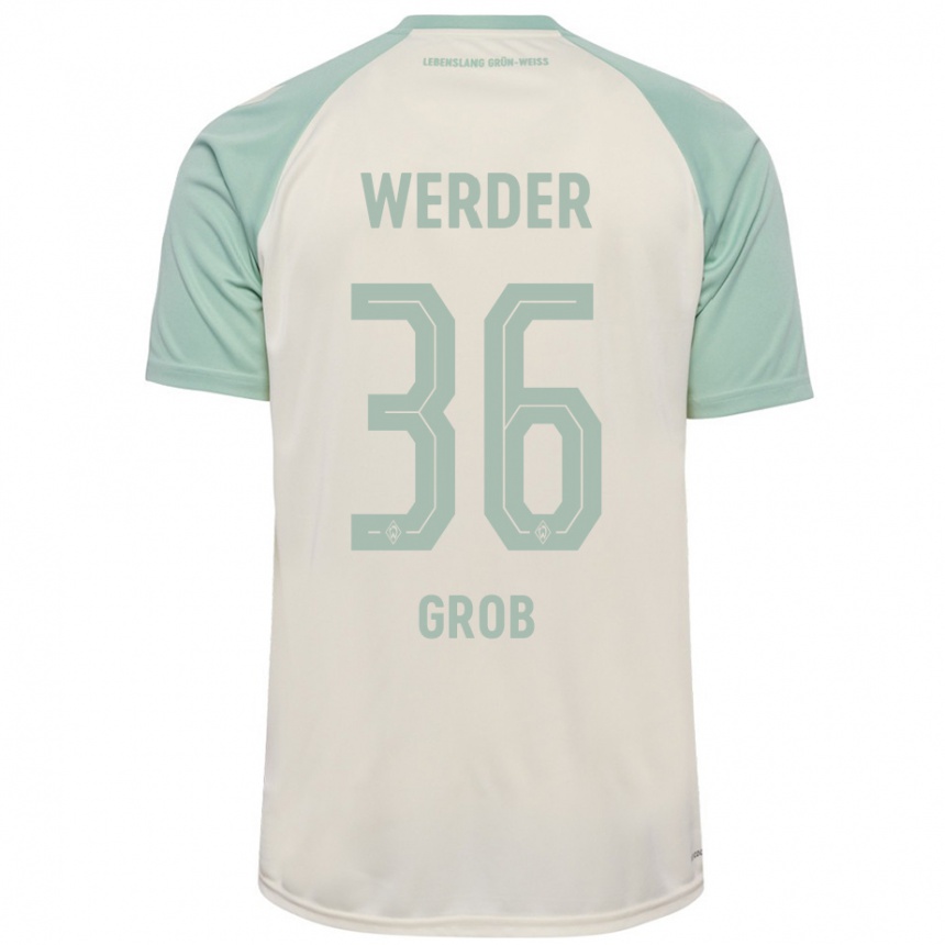 Kids Football Christian Groß #36 Off-White Light Green Away Jersey 2024/25 T-Shirt