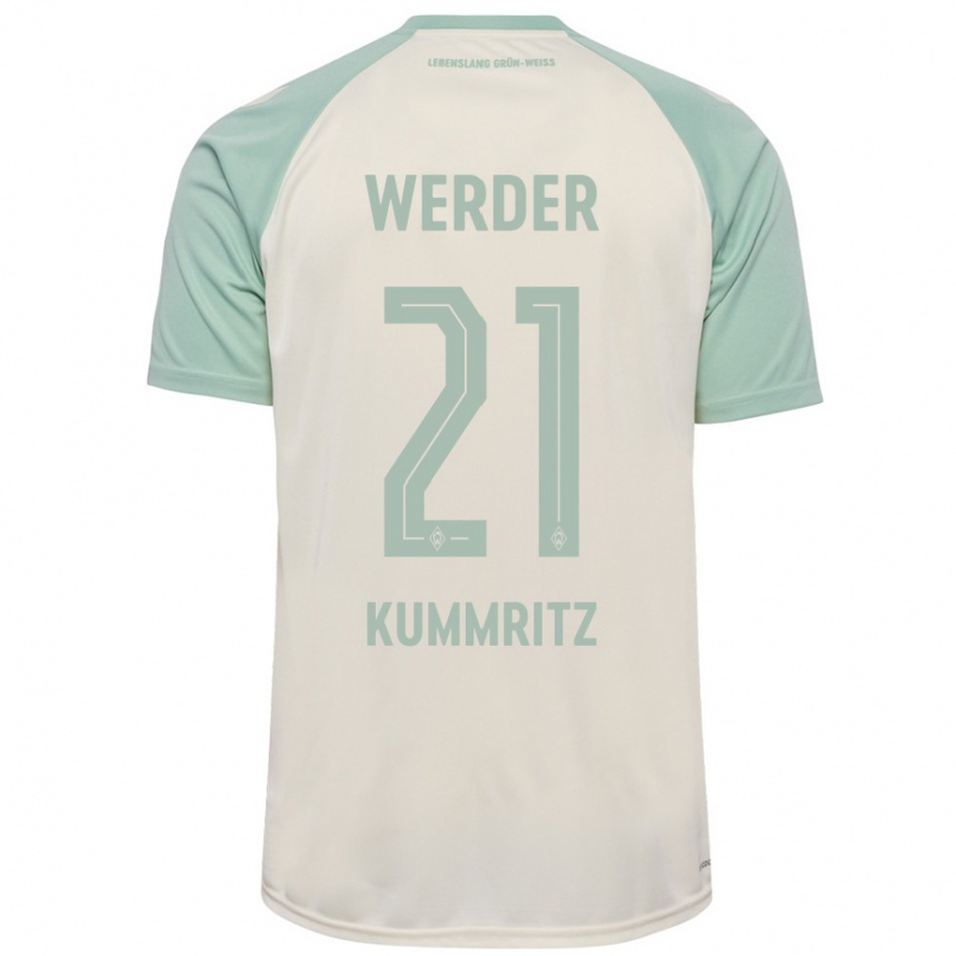 Kids Football Liam Kümmritz #21 Off-White Light Green Away Jersey 2024/25 T-Shirt