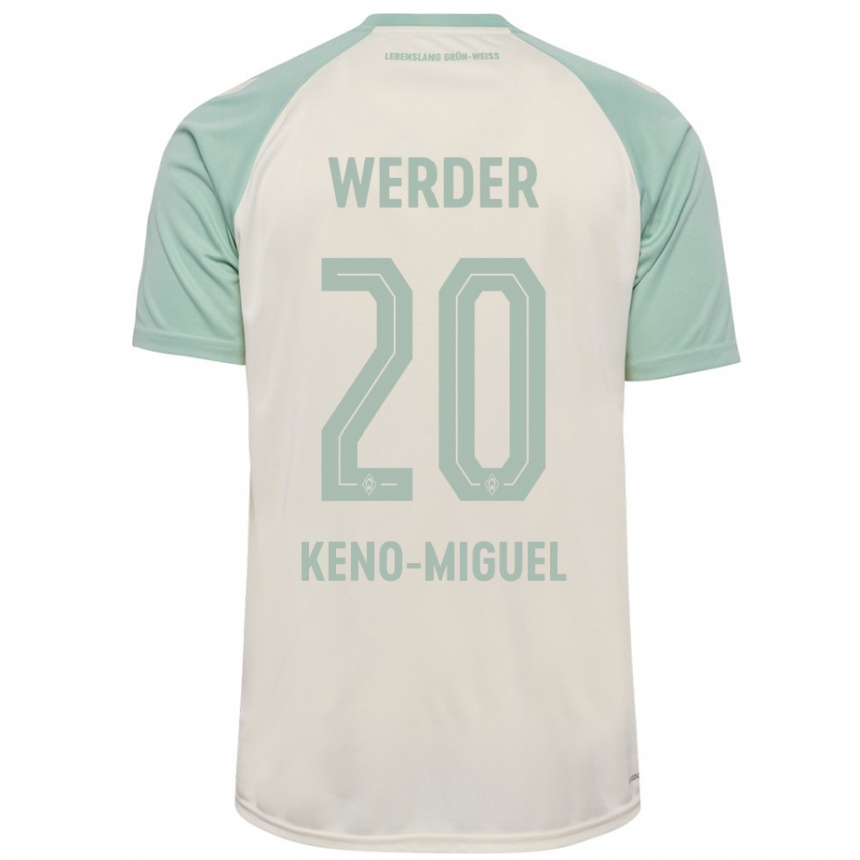 Kids Football Keno-Miguel Meyer #20 Off-White Light Green Away Jersey 2024/25 T-Shirt