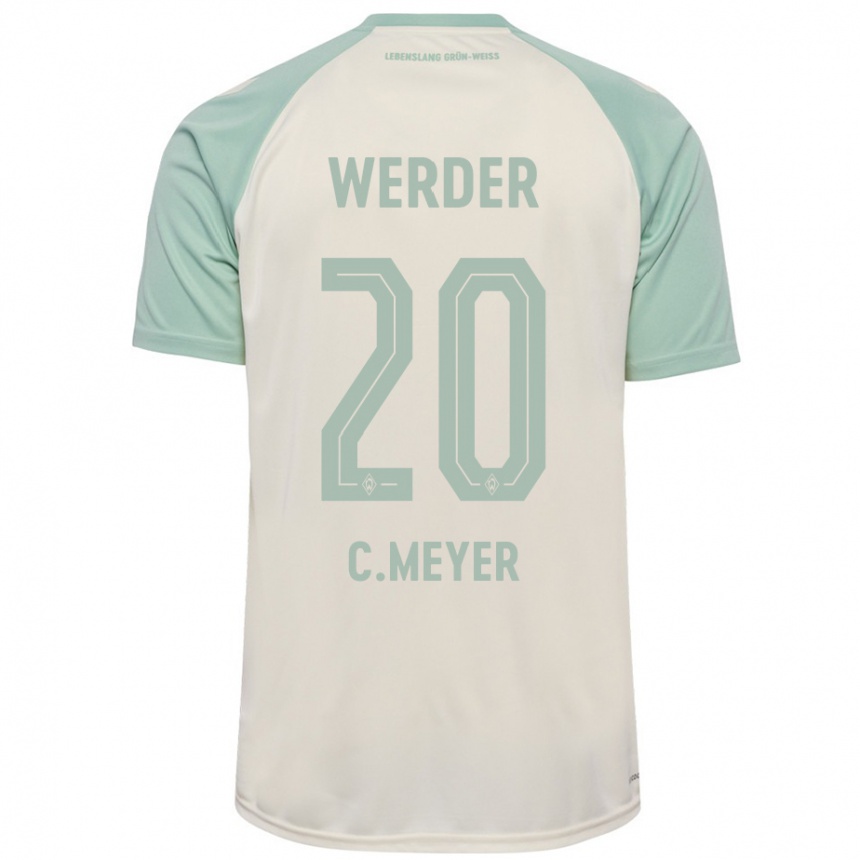 Kids Football Christin Meyer #20 Off-White Light Green Away Jersey 2024/25 T-Shirt