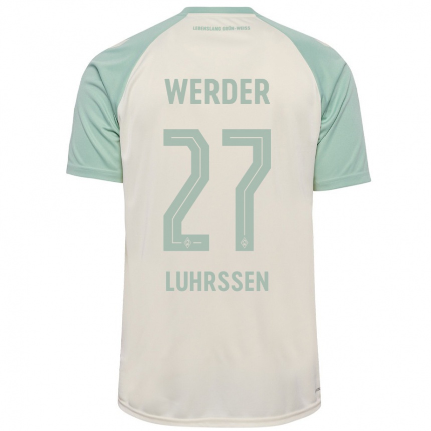 Kids Football Nina Luhrssen #27 Off-White Light Green Away Jersey 2024/25 T-Shirt