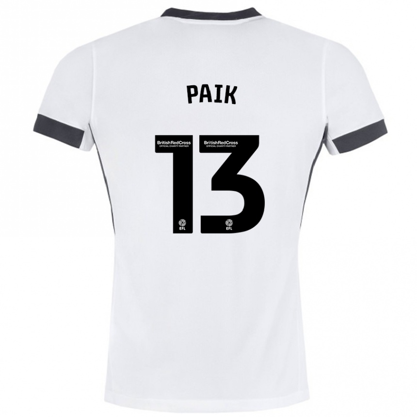 Kids Football Seung-Ho Paik #13 White Black Away Jersey 2024/25 T-Shirt