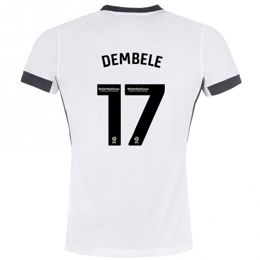 Kids Football Siriki Dembélé #17 White Black Away Jersey 2024/25 T-Shirt