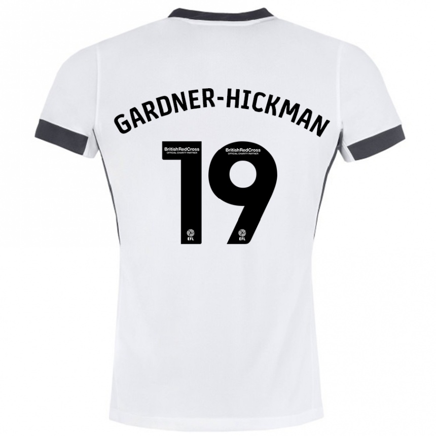 Kids Football Taylor Gardner-Hickman #19 White Black Away Jersey 2024/25 T-Shirt