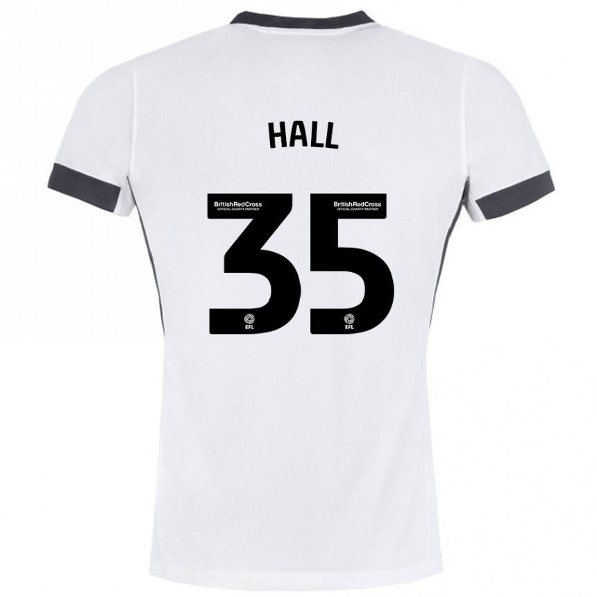 Kids Football George Hall #35 White Black Away Jersey 2024/25 T-Shirt