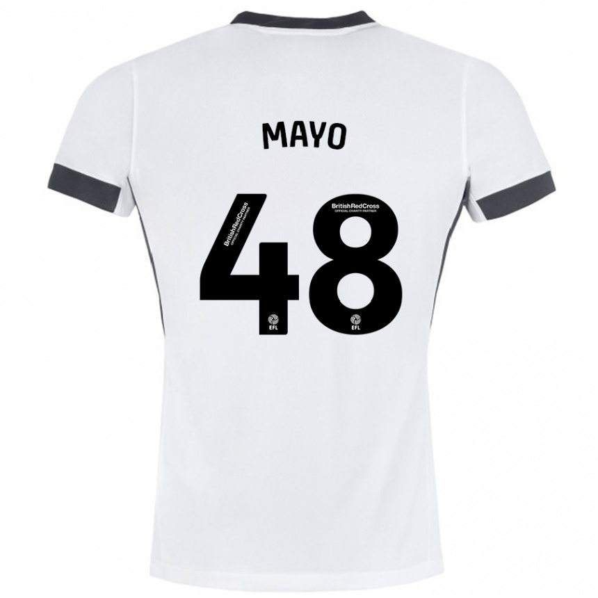 Kids Football Bradley Mayo #48 White Black Away Jersey 2024/25 T-Shirt