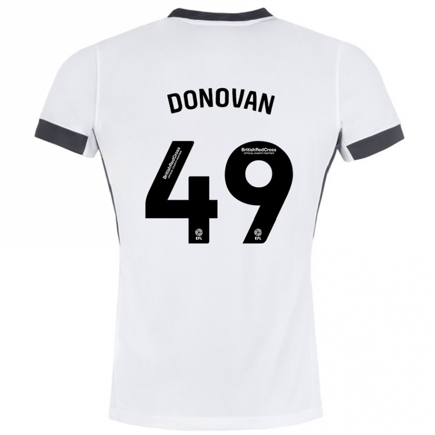 Kids Football Romelle Donovan #49 White Black Away Jersey 2024/25 T-Shirt