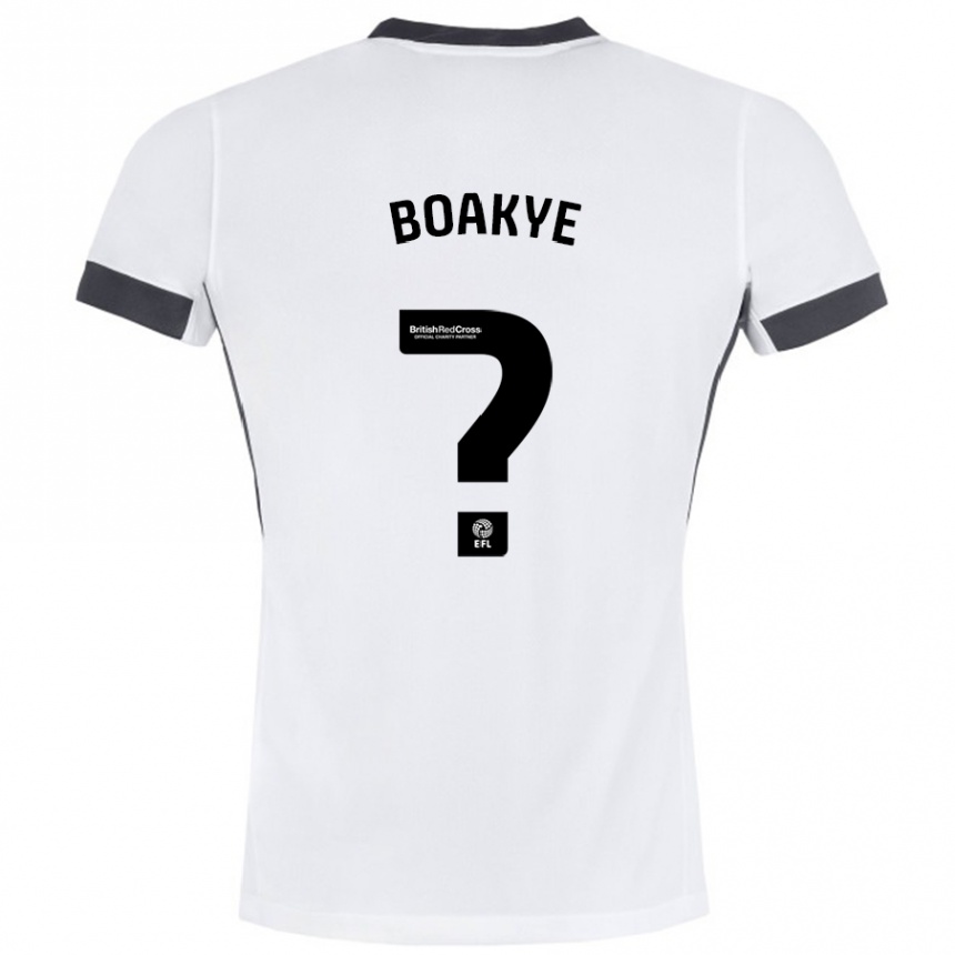 Kids Football Godfred Boakye #0 White Black Away Jersey 2024/25 T-Shirt