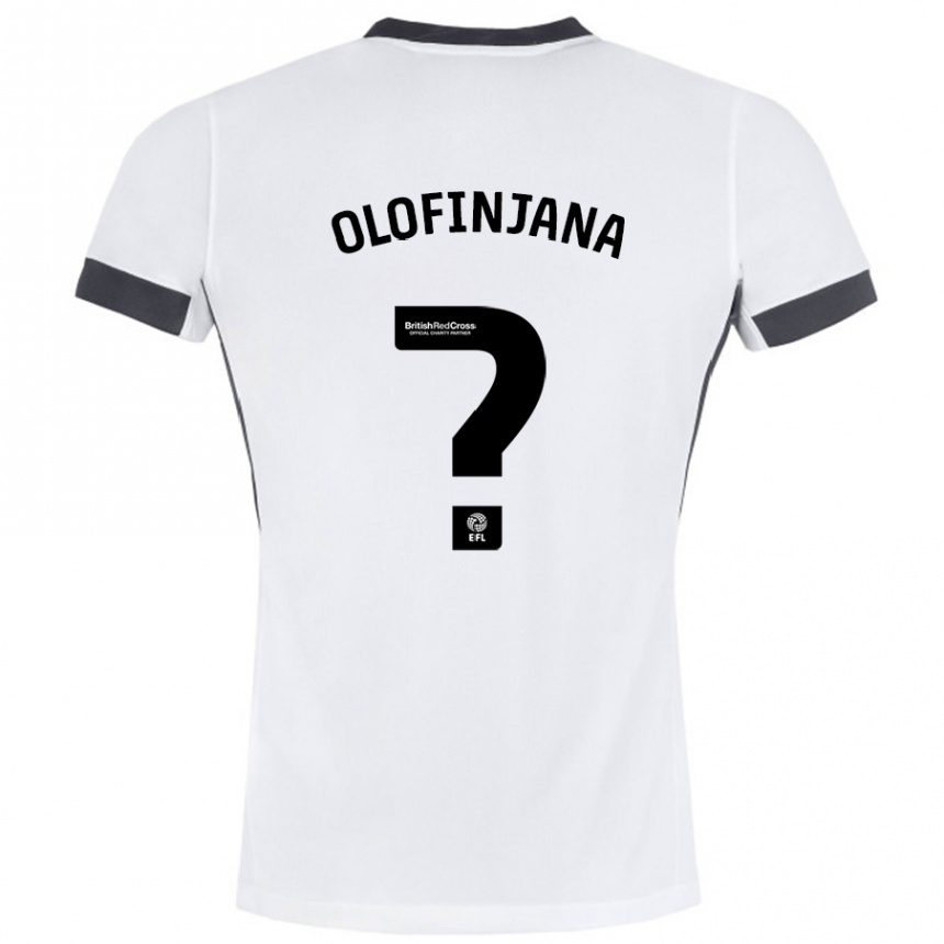 Kids Football Femi Olofinjana #0 White Black Away Jersey 2024/25 T-Shirt