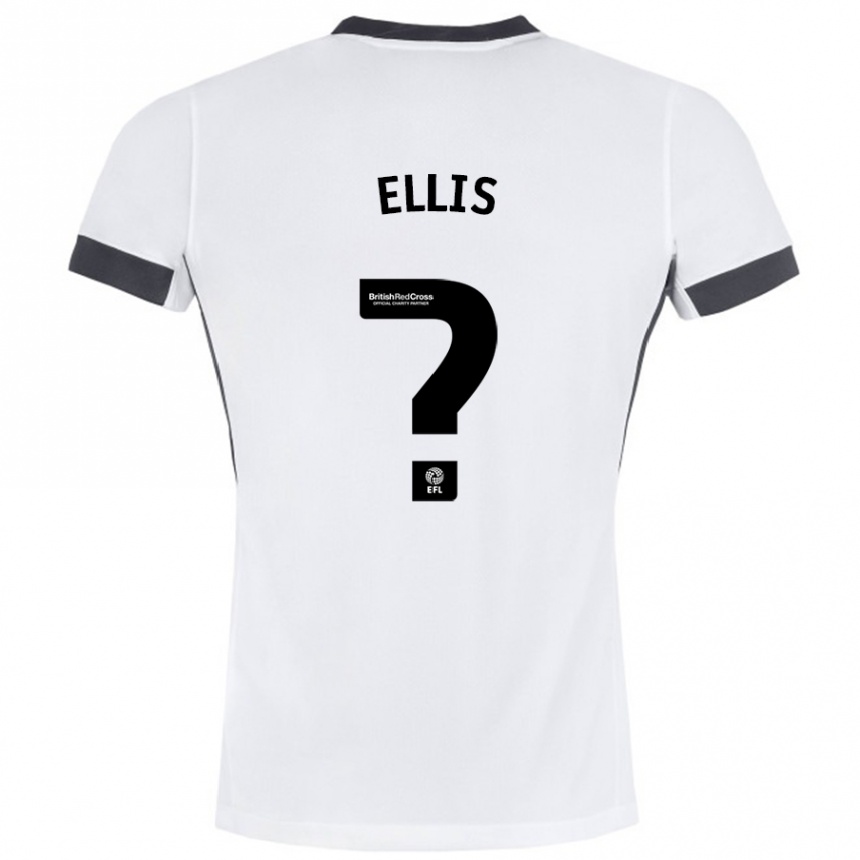 Kids Football O'shea Ellis #0 White Black Away Jersey 2024/25 T-Shirt