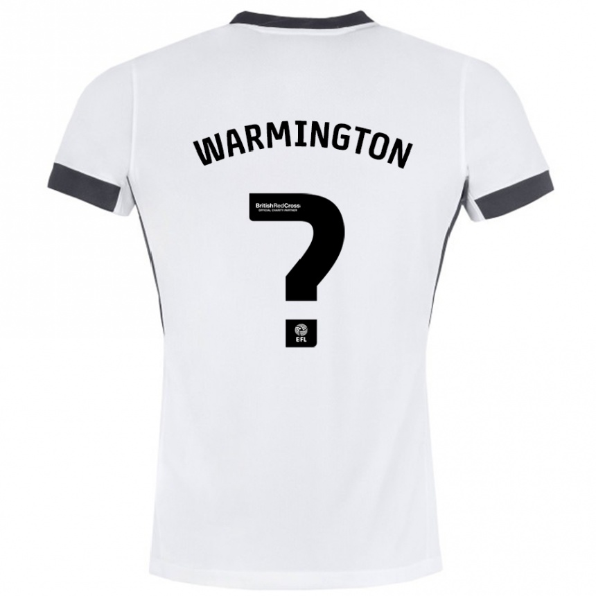 Kids Football Tyrese Warmington #0 White Black Away Jersey 2024/25 T-Shirt