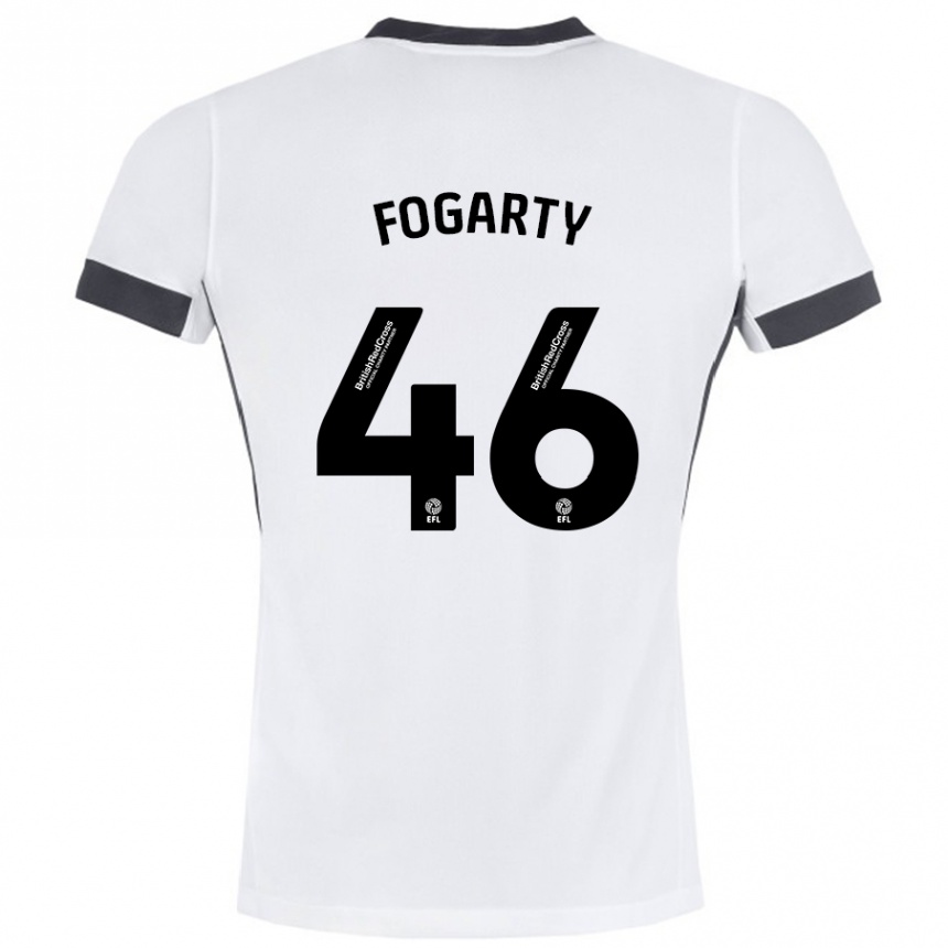 Kids Football Tom Fogarty #46 White Black Away Jersey 2024/25 T-Shirt