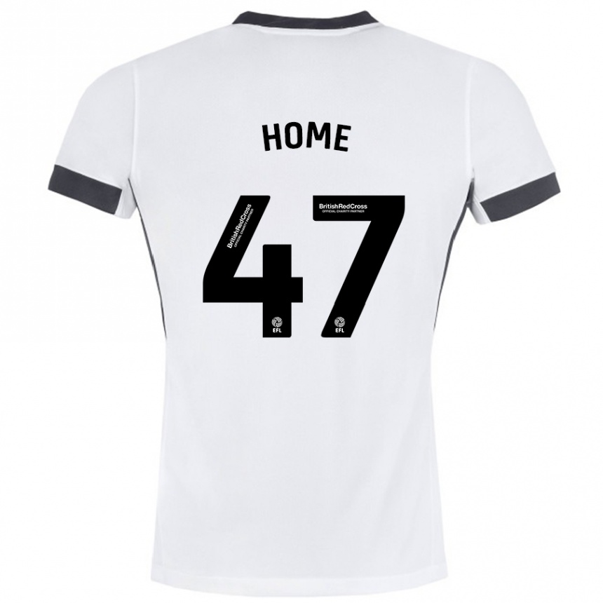 Kids Football Josh Home #47 White Black Away Jersey 2024/25 T-Shirt