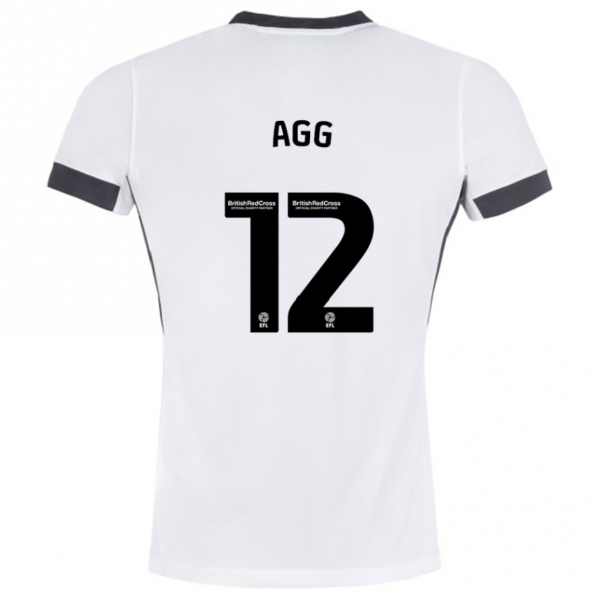 Kids Football Lily Agg #12 White Black Away Jersey 2024/25 T-Shirt