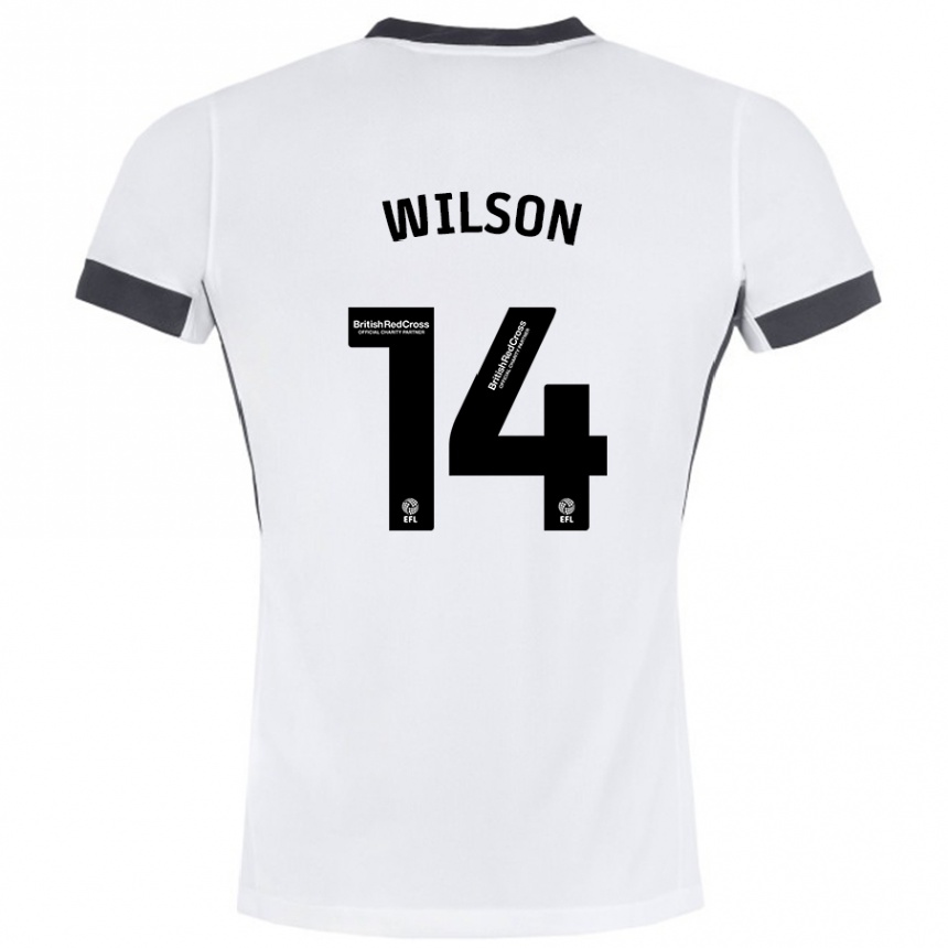 Kids Football Siobhan Wilson #14 White Black Away Jersey 2024/25 T-Shirt