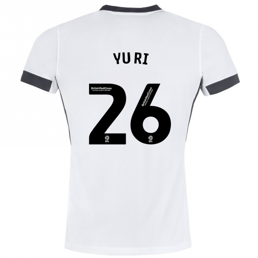 Kids Football Choe Yu-Ri #26 White Black Away Jersey 2024/25 T-Shirt