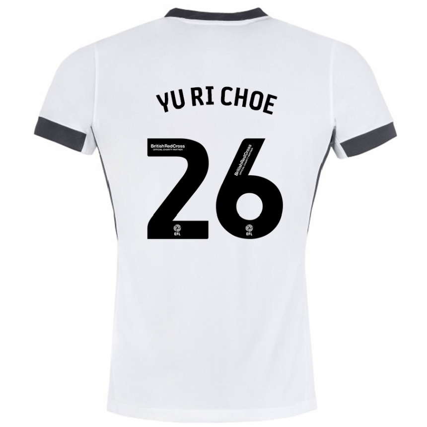 Kids Football Yu-Ri Choe #26 White Black Away Jersey 2024/25 T-Shirt