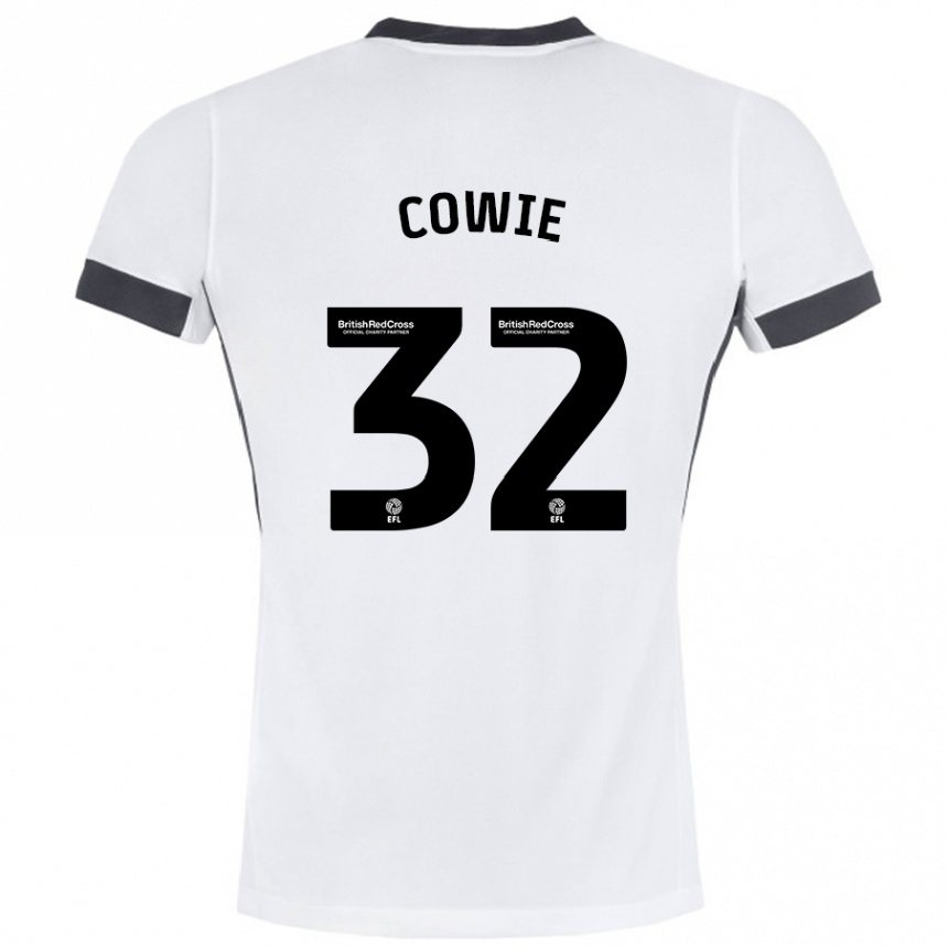 Kids Football Abbie Cowie #32 White Black Away Jersey 2024/25 T-Shirt