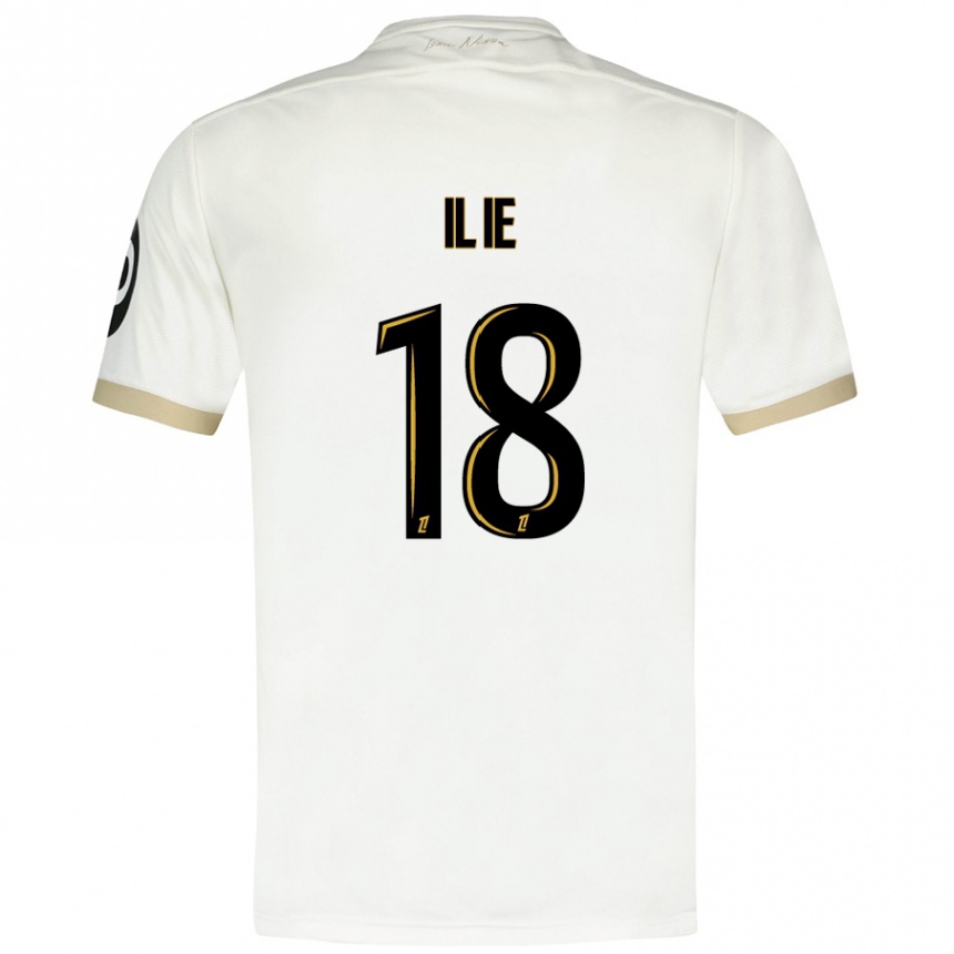 Kids Football Rareș Ilie #18 White Gold Away Jersey 2024/25 T-Shirt