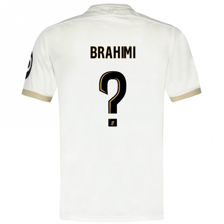 Kids Football Billal Brahimi #0 White Gold Away Jersey 2024/25 T-Shirt