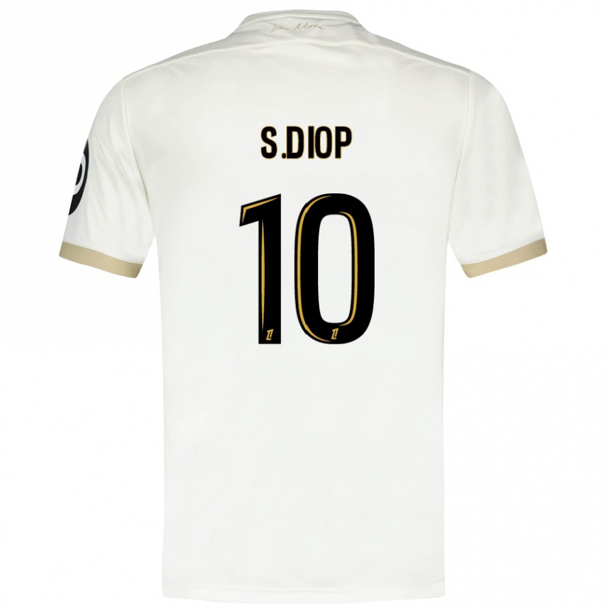 Kids Football Sofiane Diop #10 White Gold Away Jersey 2024/25 T-Shirt