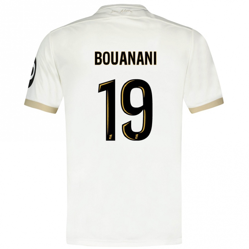 Kids Football Badredine Bouanani #19 White Gold Away Jersey 2024/25 T-Shirt