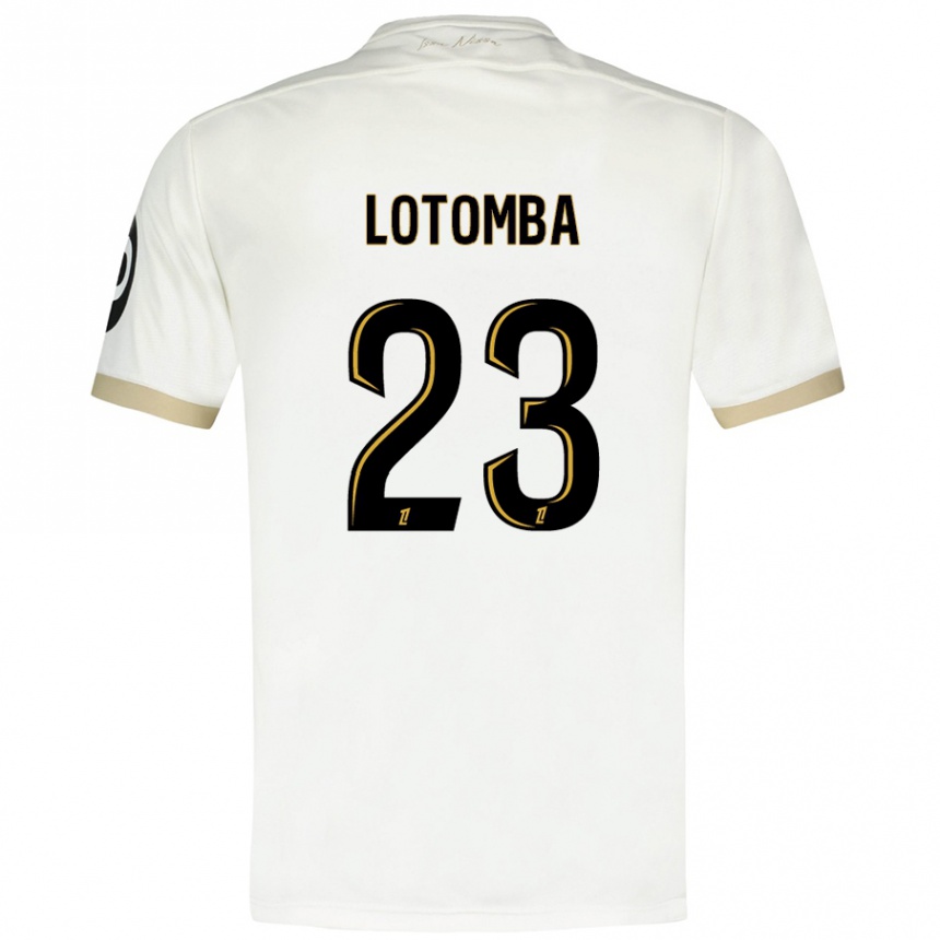 Kids Football Jordan Lotomba #23 White Gold Away Jersey 2024/25 T-Shirt