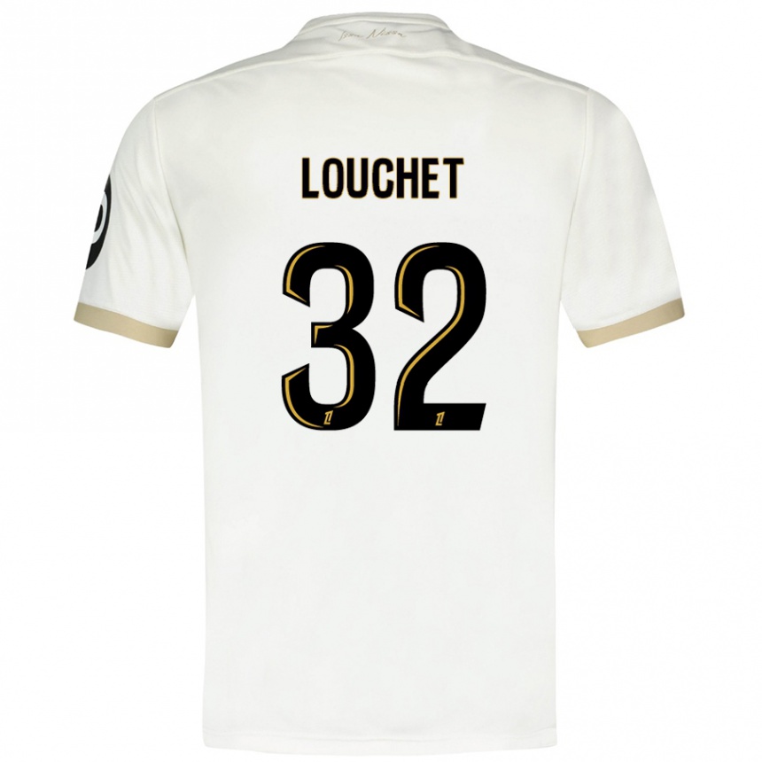 Kids Football Tom Louchet #32 White Gold Away Jersey 2024/25 T-Shirt