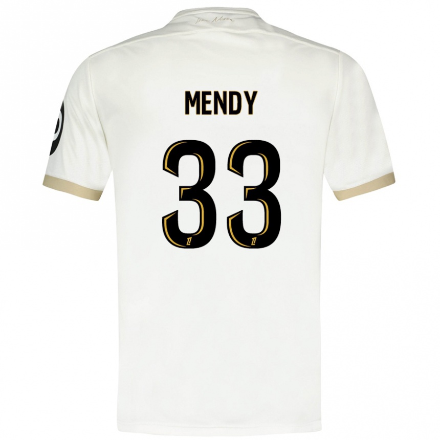 Kids Football Antoine Mendy #33 White Gold Away Jersey 2024/25 T-Shirt