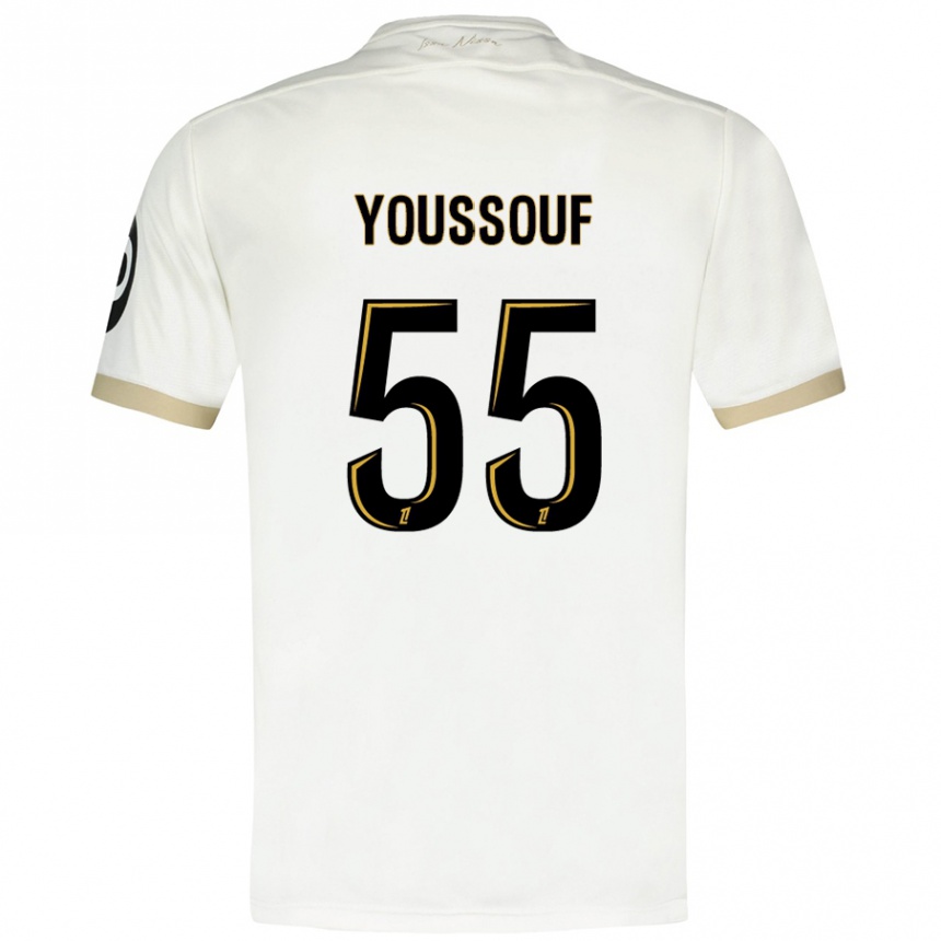 Kids Football Youssouf Ndayishimiye #55 White Gold Away Jersey 2024/25 T-Shirt