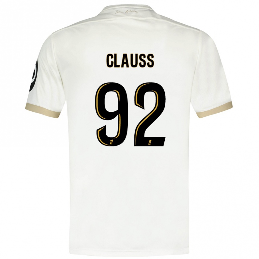 Kids Football Jonathan Clauss #92 White Gold Away Jersey 2024/25 T-Shirt