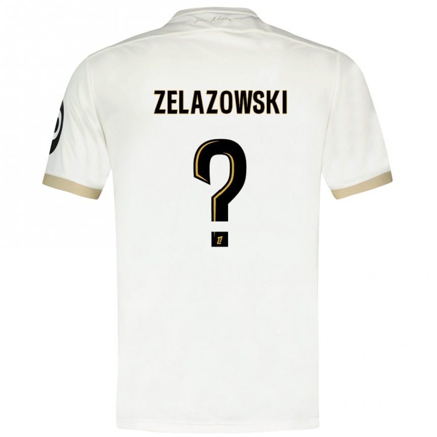 Kids Football Bartosz Zelazowski #0 White Gold Away Jersey 2024/25 T-Shirt