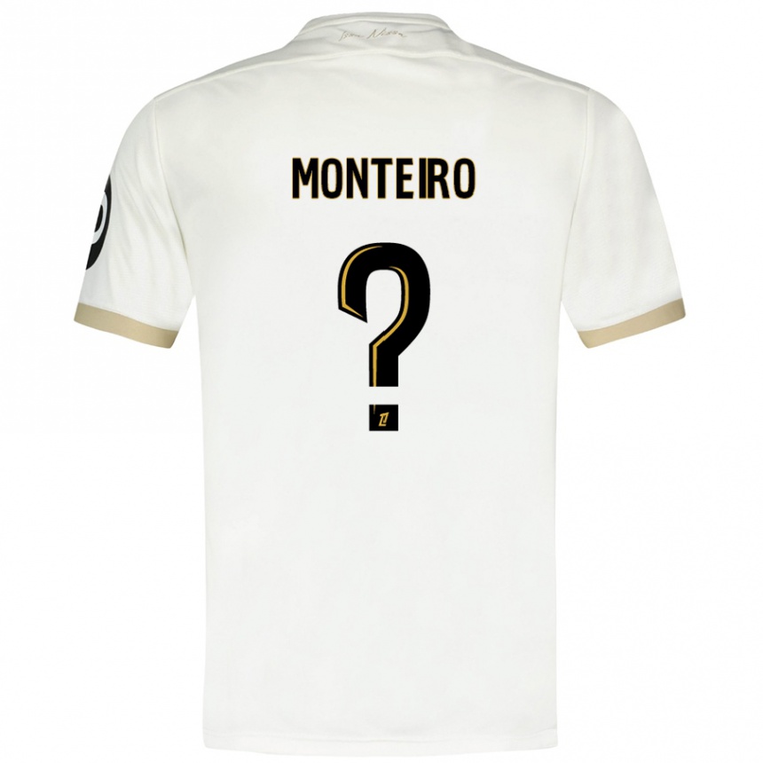 Kids Football Laurenzo Monteiro #0 White Gold Away Jersey 2024/25 T-Shirt