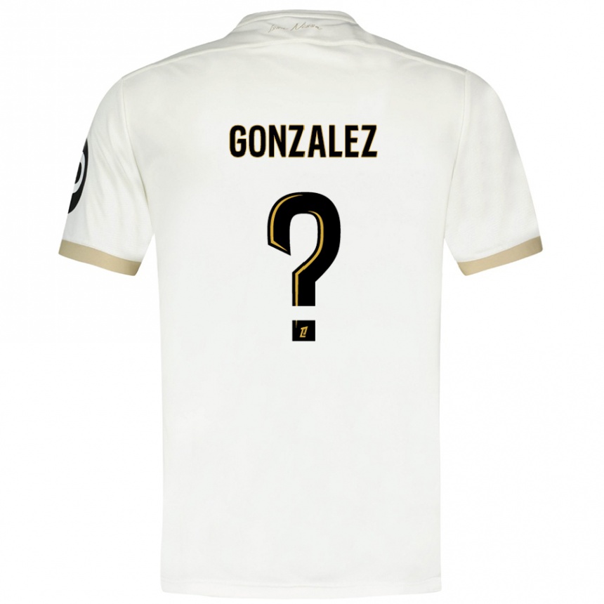 Kids Football Anthony Gonzalez #0 White Gold Away Jersey 2024/25 T-Shirt