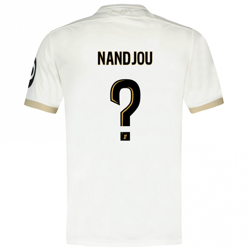 Kids Football Yaël Nandjou #0 White Gold Away Jersey 2024/25 T-Shirt