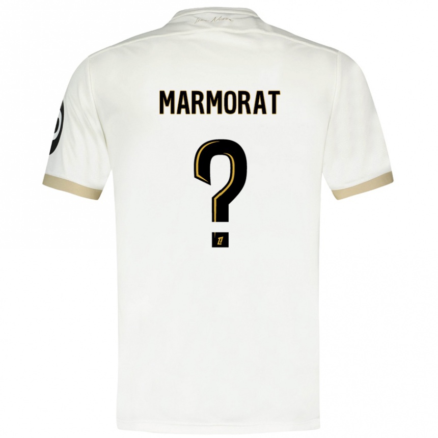 Kids Football Mathéo Marmorat #0 White Gold Away Jersey 2024/25 T-Shirt