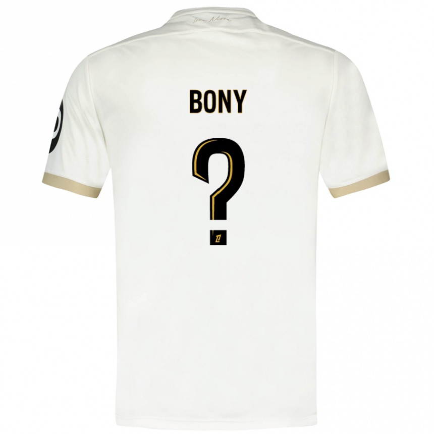 Kids Football Geoffroy Bony #0 White Gold Away Jersey 2024/25 T-Shirt