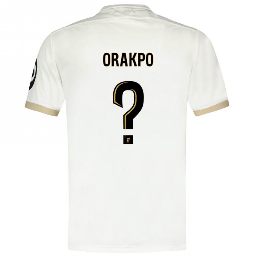 Kids Football Victor Orakpo #0 White Gold Away Jersey 2024/25 T-Shirt