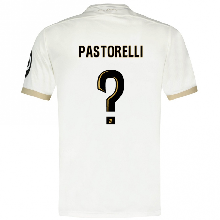 Kids Football Julien Pastorelli #0 White Gold Away Jersey 2024/25 T-Shirt