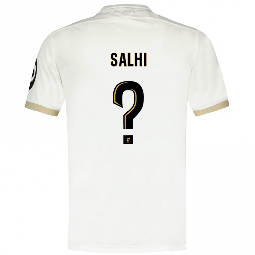 Kids Football Iliesse Salhi #0 White Gold Away Jersey 2024/25 T-Shirt