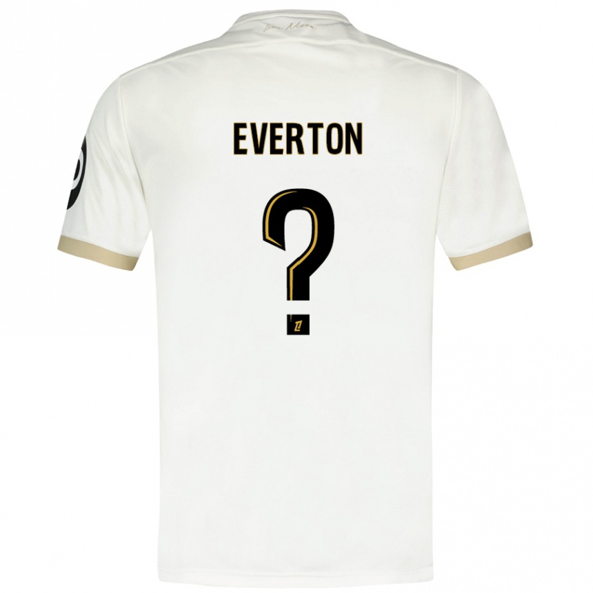 Kids Football Everton #0 White Gold Away Jersey 2024/25 T-Shirt